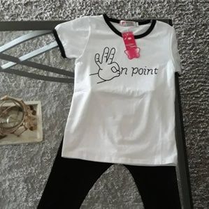 Ripped leggings and on point shirt set